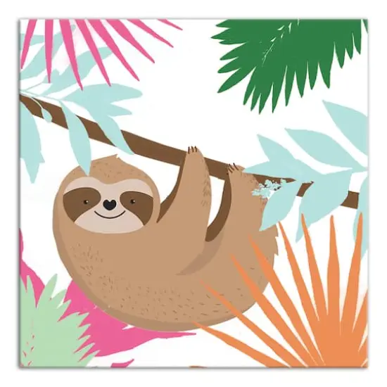 Lazy Sloth Canvas Wall Art {1}
