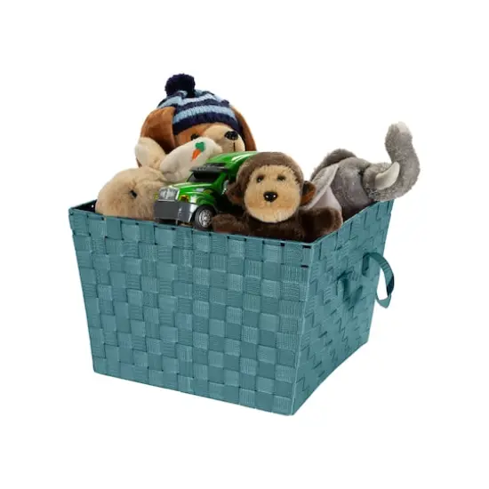 Simplify Large Woven Storage Bin Sapphire {5}