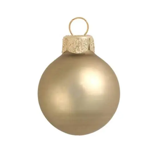 Whitehurst 2ct. 6" Matte Glass Ball Christmas Ornament Gold Matte {1}