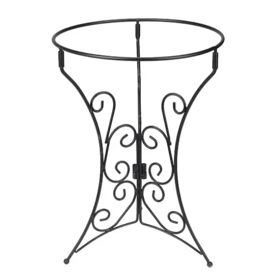 11.25" Black Ornate Standing Garden Gazing Ball Stand {1}