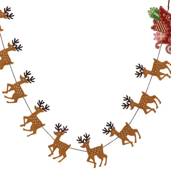 6ft. Sleigh & Deer Garland by Ashland&reg; {3}