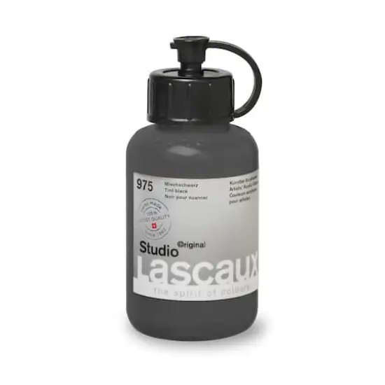 Lascaux Studio Acrylic Paint, 85mL 975 Transparent Black {4}