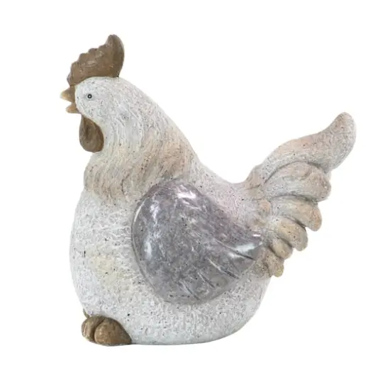 16" Gray Stone Country Hen Garden Sculpture {4}