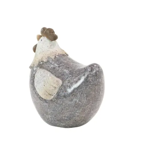 10" Gray Stone Country Hen Garden Sculpture {4}