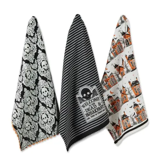 DII&reg; Haunted Hallow Embellished Dishtowel Set {1}