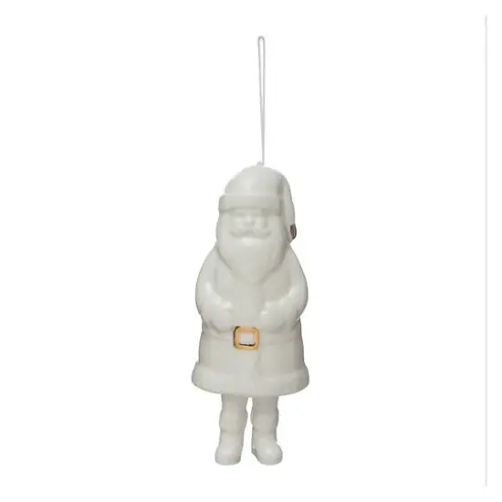 Hello Honey&reg; 6" White Stoneware Santa Bell with Gold Electroplating {1}