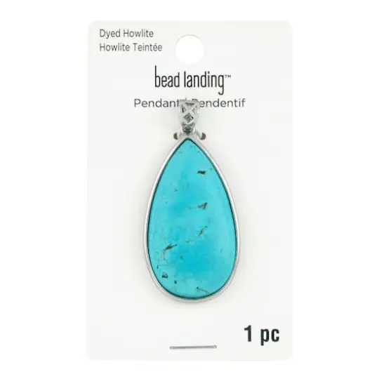Turquoise Dyed Howlite Teardrop Pendant by Bead Landing&trade; {4}