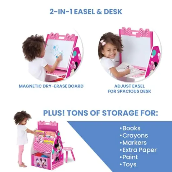 Delta Children Minnie Mouse Deluxe Kids Art Table & Easel {5}