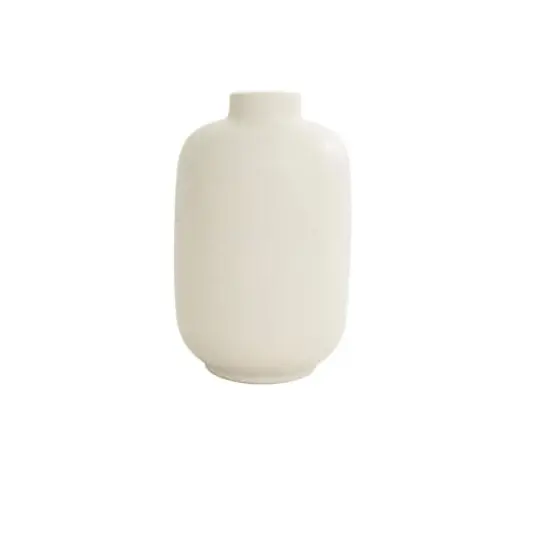 8" Cream Ceramic Minimalistic Vase {3}