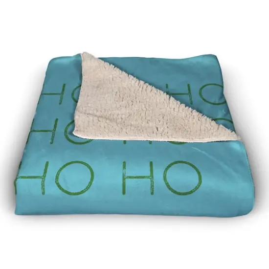 Santa Ho Ho Ho 50x60 Sherpa Fleece Blanket {4}