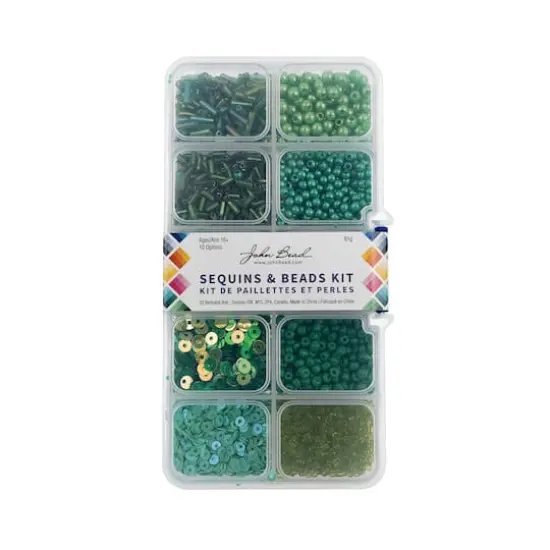 John Bead Mixed Sequins & Beads Kit Green {4}