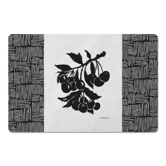 Block Print Cherries 27" x 18" Floor Mat {1}