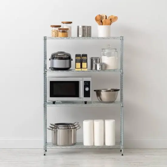 Iris&reg; 53" Silver 4-Tier Wire Rack Shelf {4}