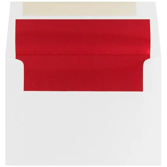 JAM Paper A7 Foil Lined Invitation Envelopes, 50ct. White with Red Foil {1}