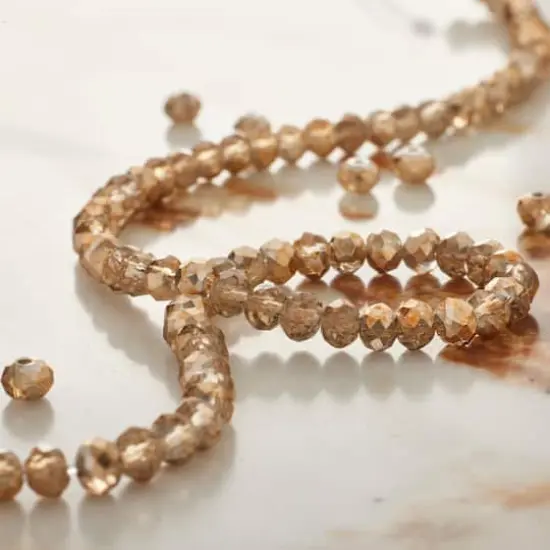 Amber Small Glass Faceted Rondel Beads, 3mm by Bead Landing&trade; {3}