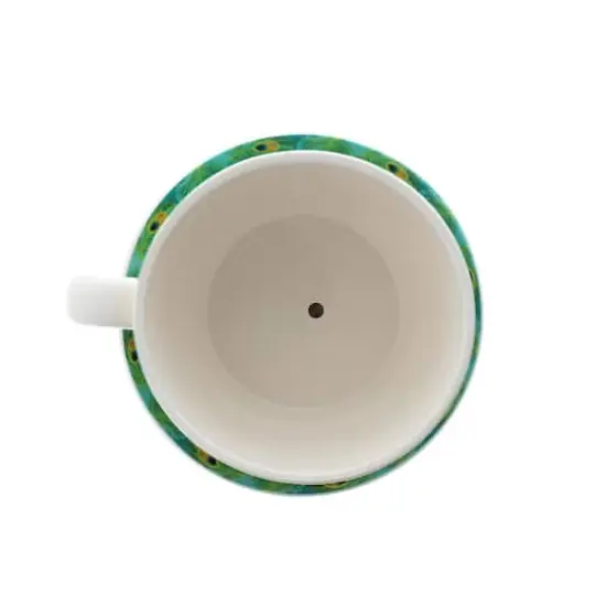 4.5'' Peacock Feather Teacup Planter {8}