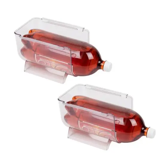 Mind Reader Clear Large 2 Liter Bottle Stackable Refrigerator Bin Storage Set {1}