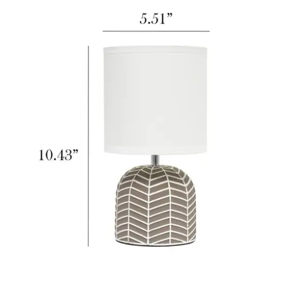Simple Designs 10.43" Petite Webbed Waves Base Table Lamp Taupe {4}