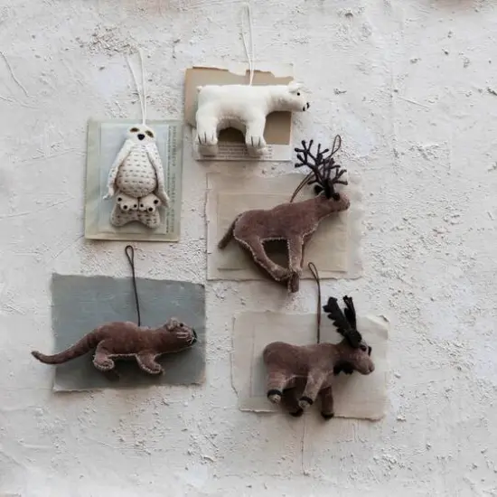 Hello Honey&reg; 6" Brown Velvet Caribou Ornament {3}