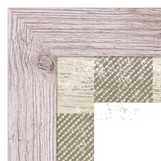 Taupe Buffalo Check Holiday Phrases Print in Western White Frame {3}