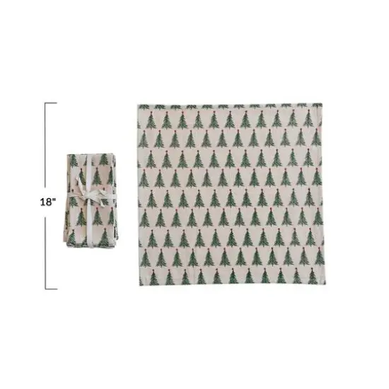 Hello Honey&reg; 18" Christmas Tree Print Stonewashed Cotton Napkins, 4ct. {6}