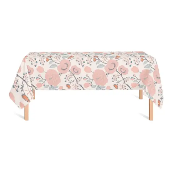 Pink Navy Floral Tablecloth {3}