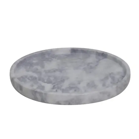 12" White & Gray Round Marble Candle Tray by Ashland&reg; {3}