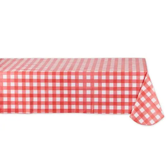 Red Check Vinyl Tablecloth 60" x 84" {1}