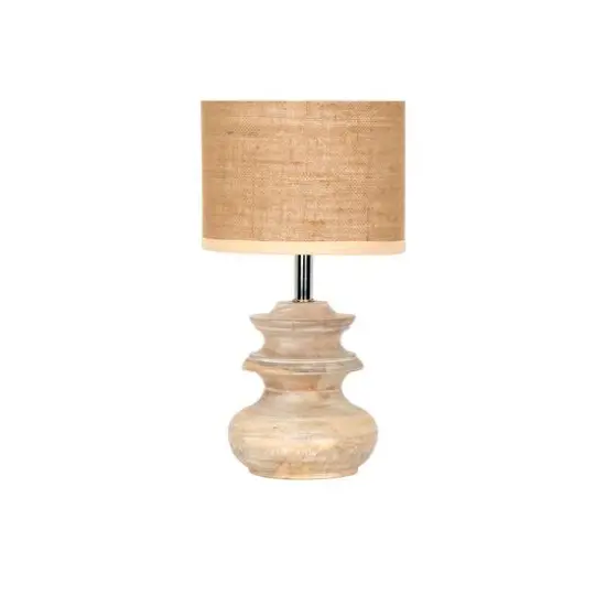 Hello Honey&reg; Bleached Mango Wood Table Lamp with Jute Shade {5}
