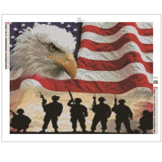 Sparkly Selections American Soldiers Diamond Painting Kit, Round Diamonds {3}