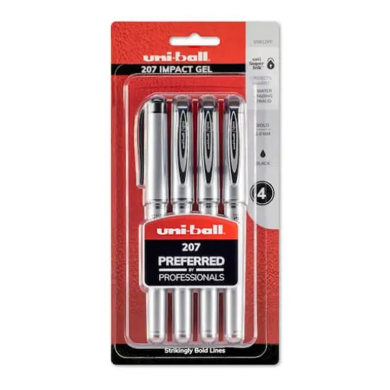 Uni-Ball&reg; Impact Gel Black 4 Pen Set {1}