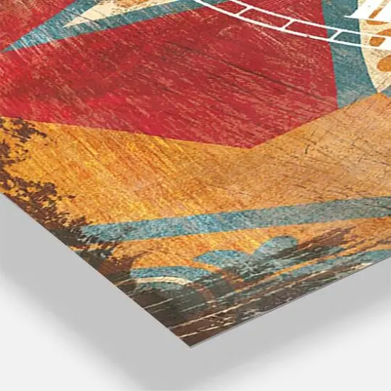 Designart Moroccan Orange Tiles Collage I Multipanel Wall Clock {4}