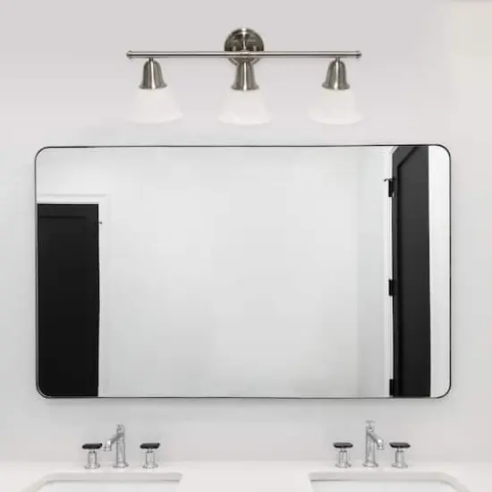 Lalia Home Essentix 3 Light Alabaster Shade Vanity Brushed Nickel {3}