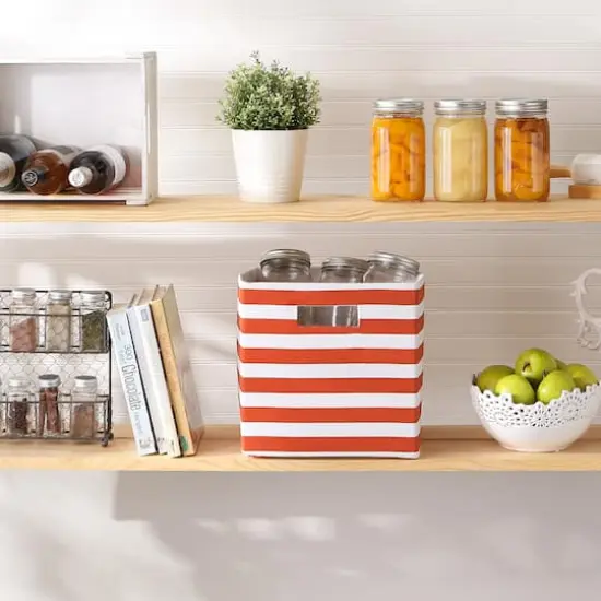 DII&reg; 11" Polyester Stripes Storage Cube Spice {7}