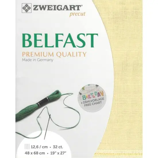 Zweigart&reg; Precut Belfast 32 Count Canvas, 19" x 27" Lemon Yellow/Autumn Gold {1}