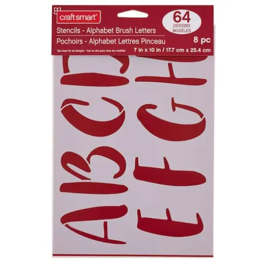 Alphabet Brush Letters Stencils, 7" x 10" by Craft Smart&reg; {3}
