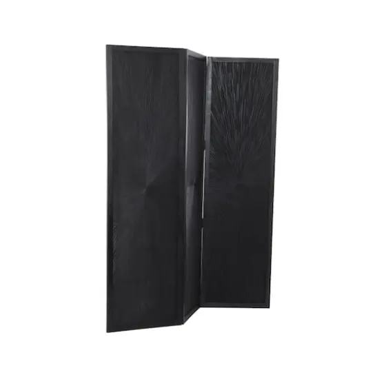 Black Mango Wood Contemporary Room Divider Screen, 70" x 59" {3}