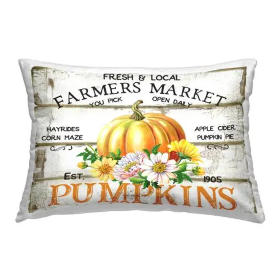 Stupell Industries Rustic & Floral Farm Market Decorative Printed Throw Pillow {1}