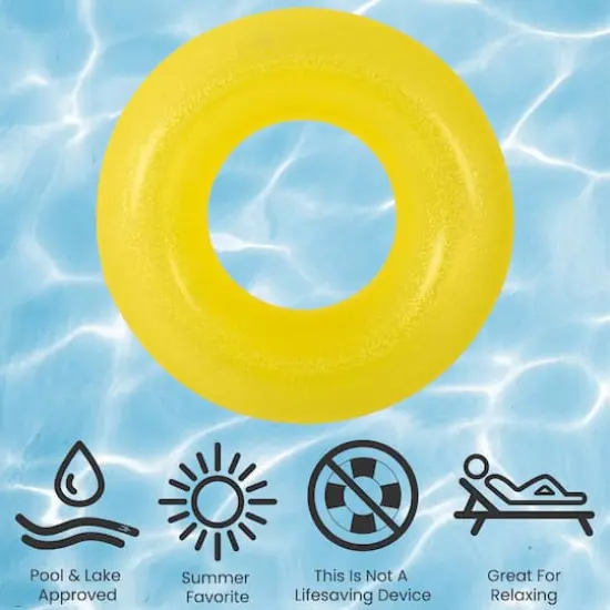 Pool Central 35" Inflatable Inner Tube Pool Float Yellow {6}