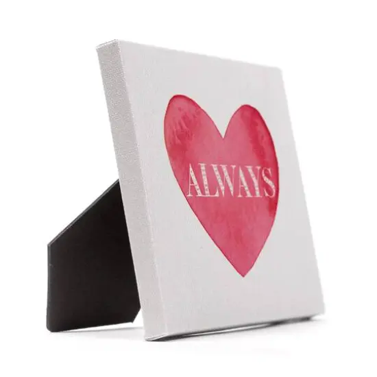 Always Love You Watercolor Heart Tabletop Canvas {3}