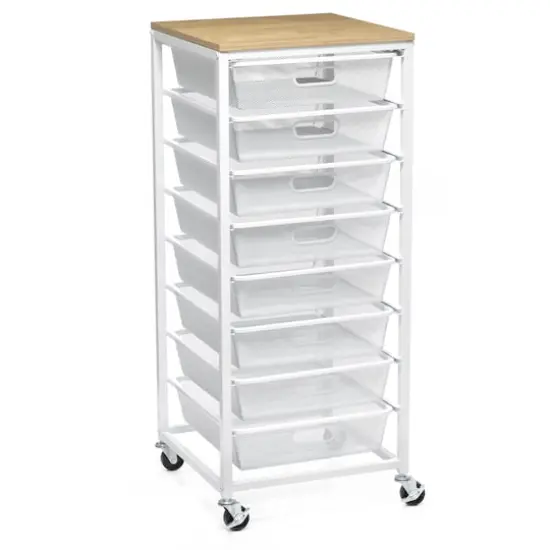 Metro 8-Drawer Rolling Cart by Simply Tidy&reg; White {1}