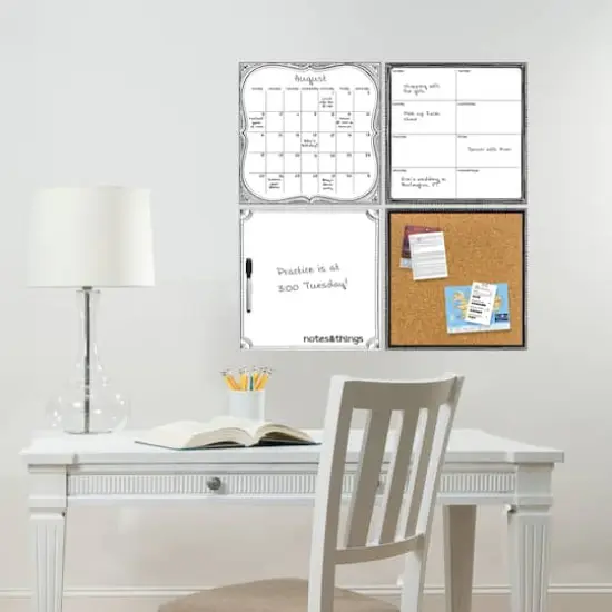 WallPops White Dry Erase Calendar & Corkboard Set {3}