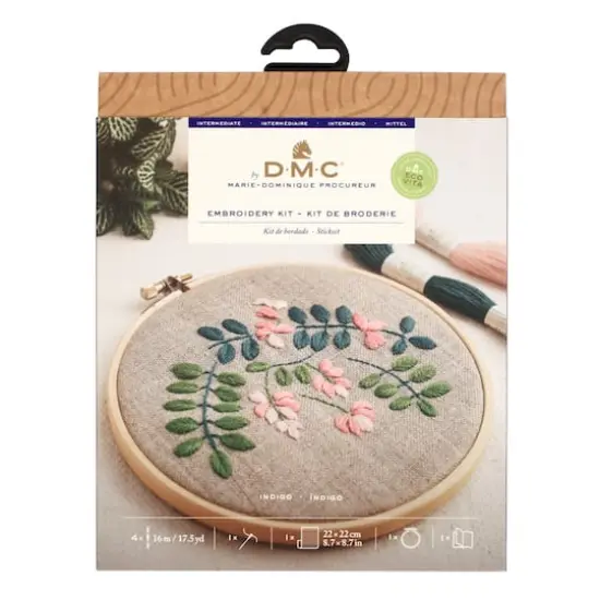 DMC&reg; Indigo Intermediate Embroidery Kit with Hoop {3}