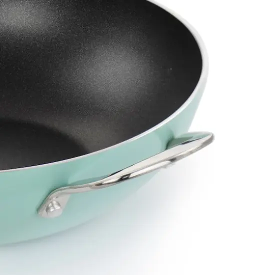 Martha Stewart 12" Turquoise Aluminum Nonstick Essential Pan With Lid {5}