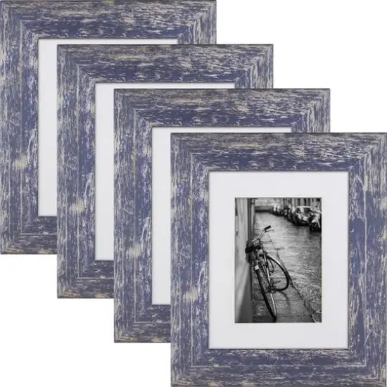 4 Pack Craig Frames American Barn Independence Blue Picture Frame with Mat {7}
