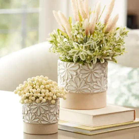 Ceramic Floral Planters Set {5}