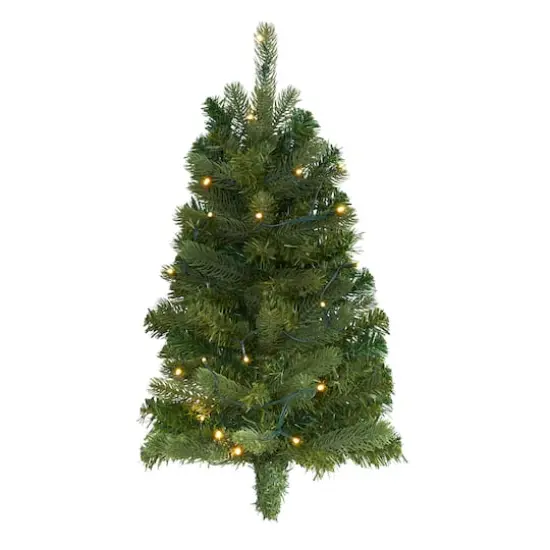 2ft. Pre-Lit Flat Back Wall Hanging Artificial Christmas Tree, Clear LED Lights {1}