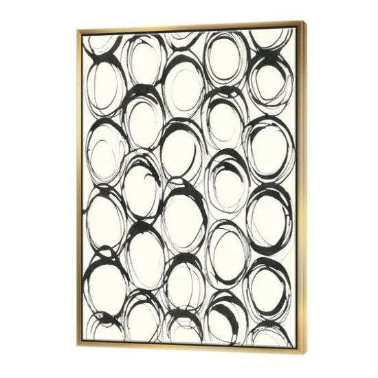 Designart - minimalist black and white II - Transitional Canvas in Gold Frame {1}