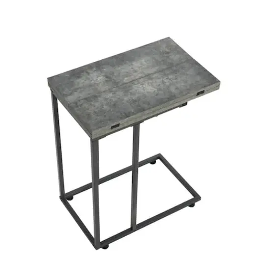 Household Essentials Jamestown Extendable C-Shaped End Table Gray {8}