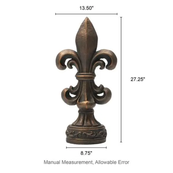 Glitzhome&reg; 27" Standing Fleur-de-Lis Garden Statue Bronze {9}